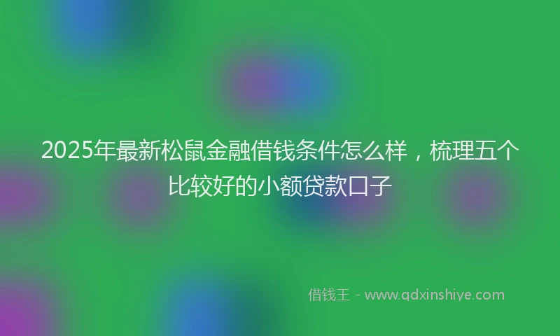 2025年最新松鼠金融借钱条件怎么样，梳理五个比较好的小额贷款口子
