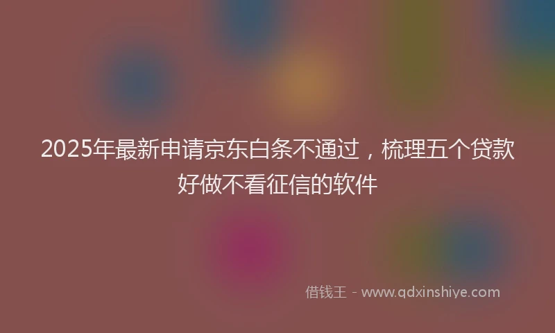 2025年最新申请京东白条不通过，梳理五个贷款好做不看征信的软件