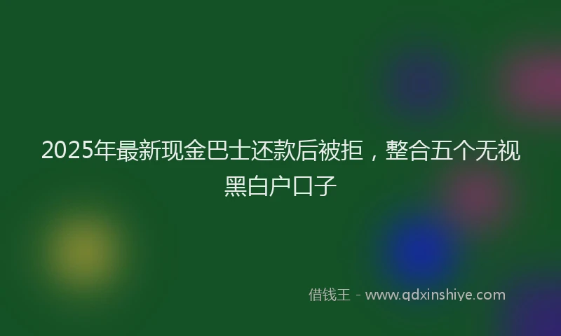 2025年最新现金巴士还款后被拒，整合五个无视黑白户口子