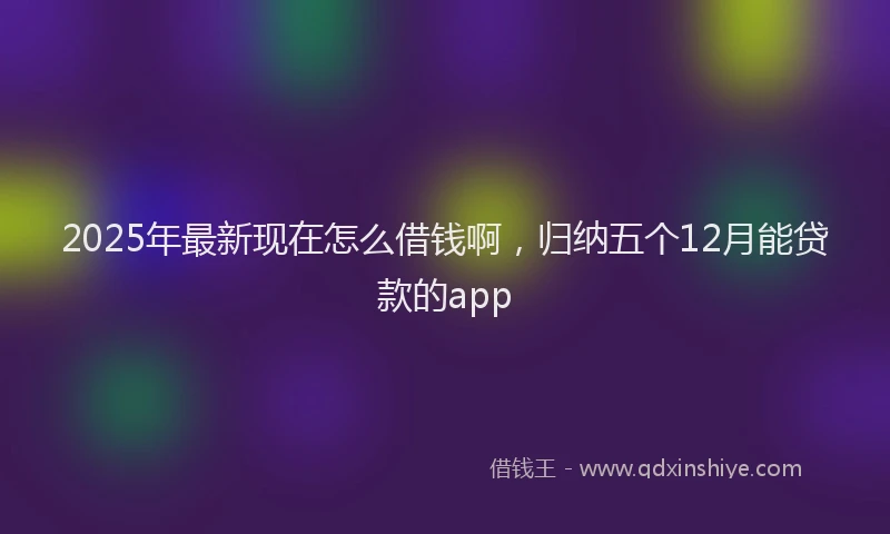 2025年最新现在怎么借钱啊，归纳五个12月能贷款的app