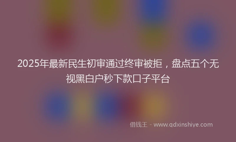 2025年最新民生初审通过终审被拒，盘点五个无视黑白户秒下款口子平台
