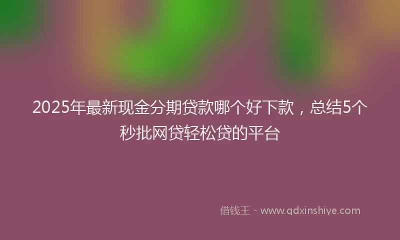 2025年最新现金分期贷款哪个好下款，总结5个秒批网贷轻松贷的平台
