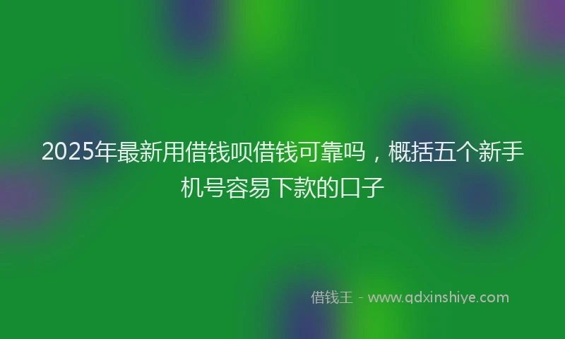 2025年最新用借钱呗借钱可靠吗，概括五个新手机号容易下款的口子
