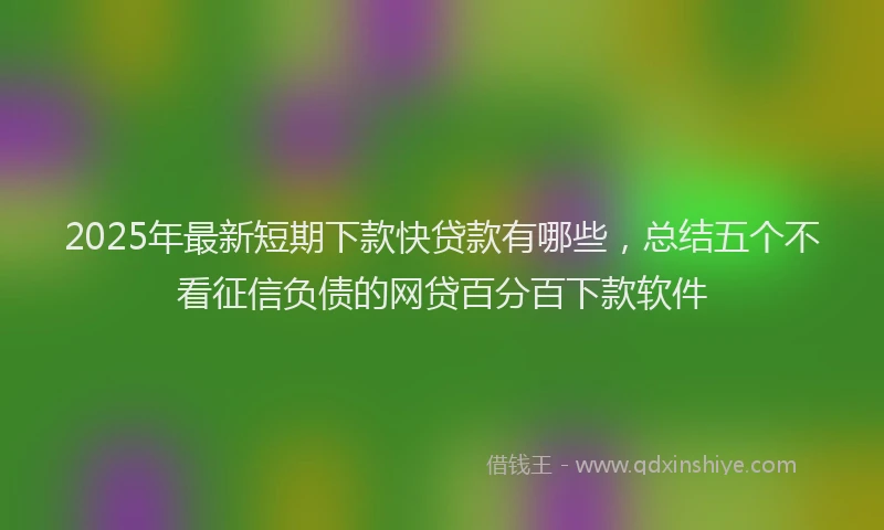 2025年最新短期下款快贷款有哪些，总结五个不看征信负债的网贷百分百下款软件