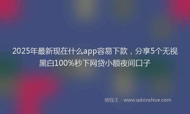 2025年最新现在什么app容易下款，分享5个无视黑白100%秒下网贷小额夜间口子