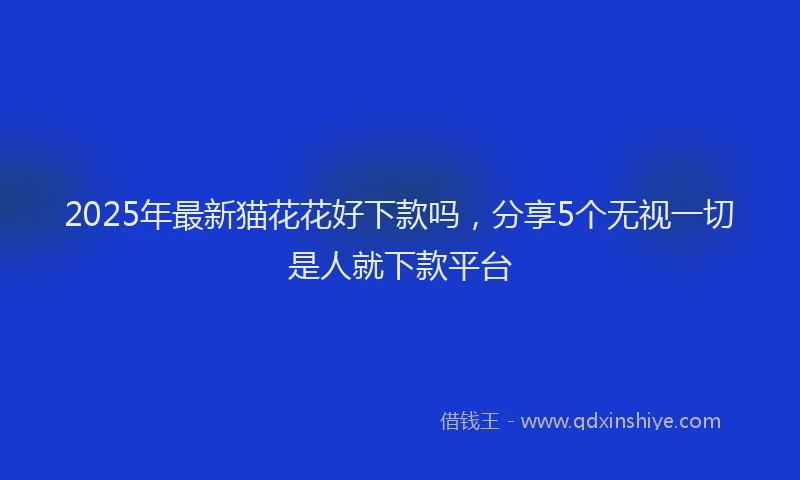 2025年最新猫花花好下款吗，分享5个无视一切是人就下款平台