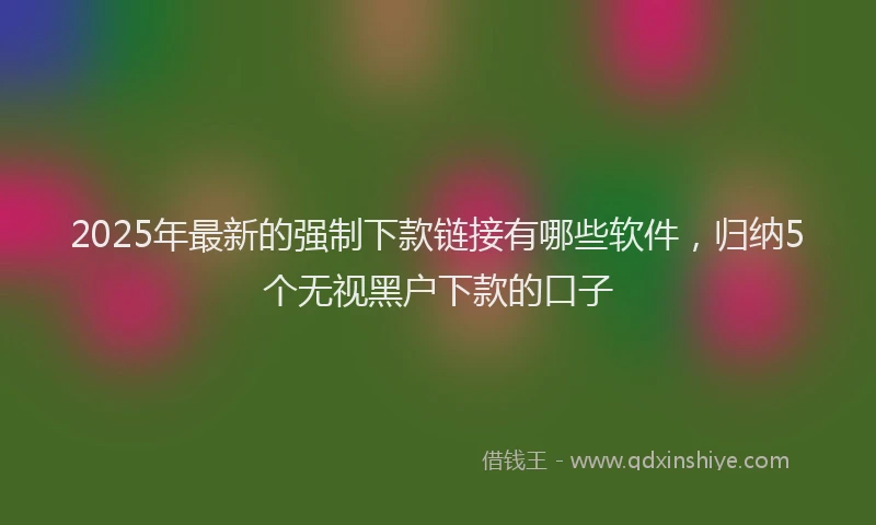 2025年最新的强制下款链接有哪些软件，归纳5个无视黑户下款的口子