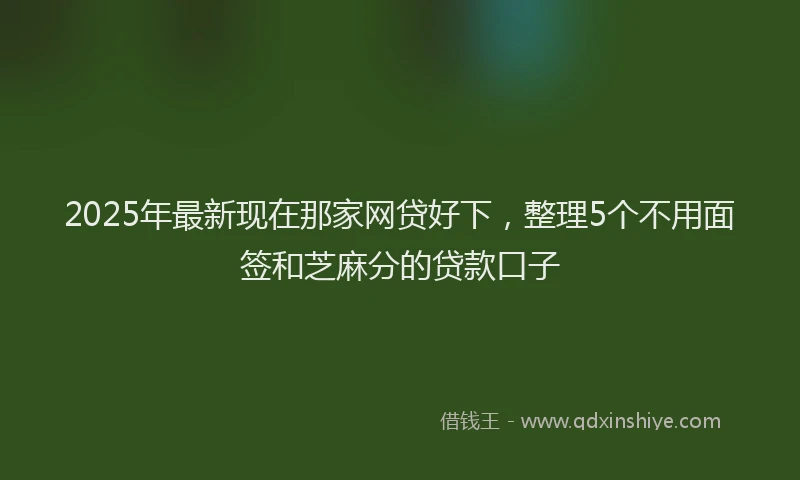 2025年最新现在那家网贷好下，整理5个不用面签和芝麻分的贷款口子