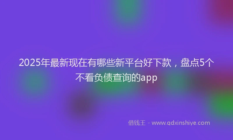 2025年最新现在有哪些新平台好下款，盘点5个不看负债查询的app