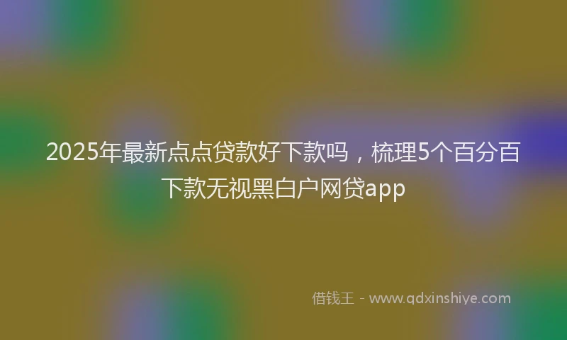 2025年最新点点贷款好下款吗，梳理5个百分百下款无视黑白户网贷app