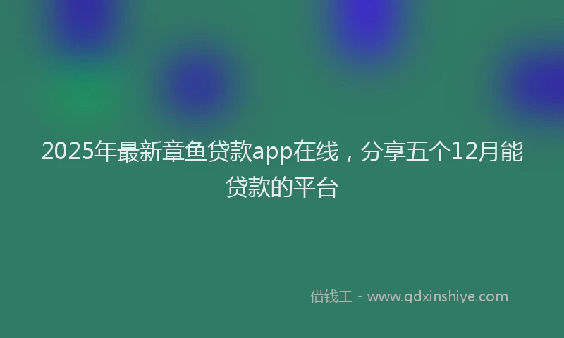 2025年最新章鱼贷款app在线，分享五个12月能贷款的平台