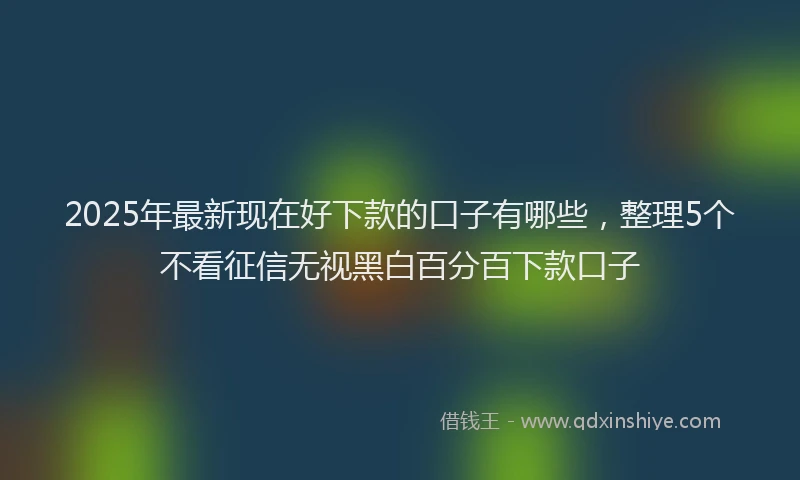 2025年最新现在好下款的口子有哪些，整理5个不看征信无视黑白百分百下款口子