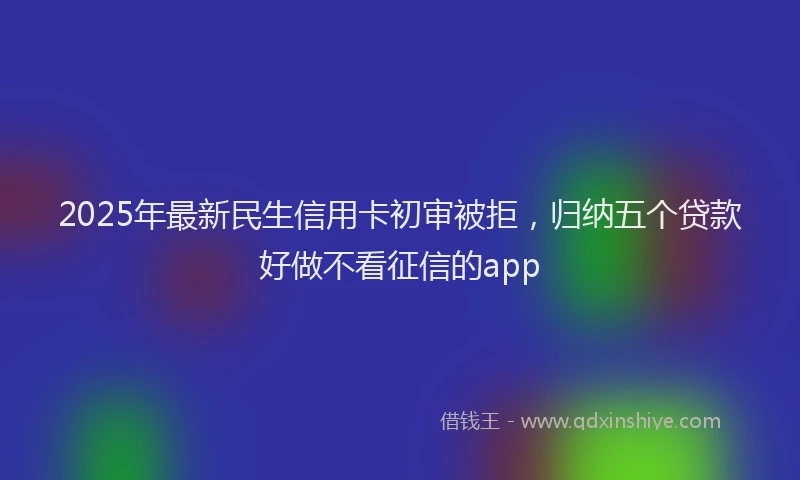 2025年最新民生信用卡初审被拒，归纳五个贷款好做不看征信的app