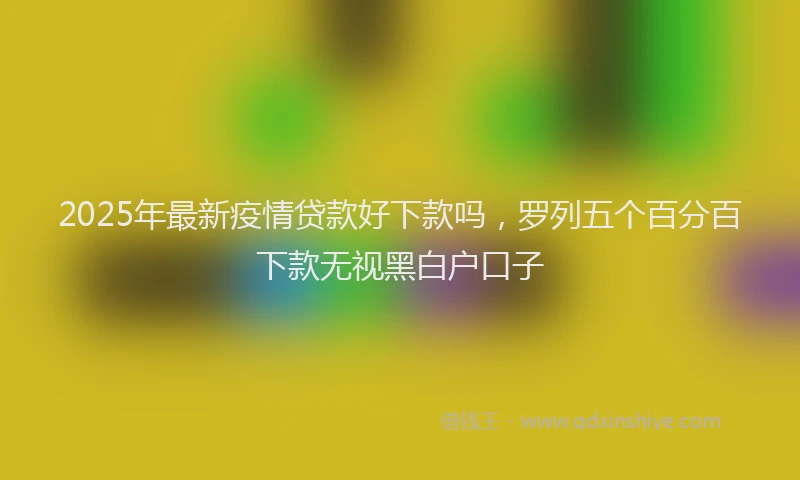 2025年最新疫情贷款好下款吗，罗列五个百分百下款无视黑白户口子