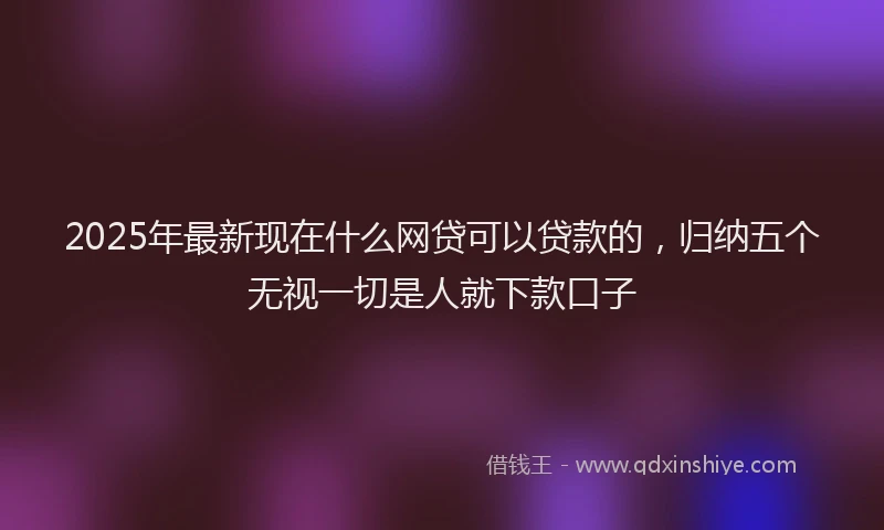 2025年最新现在什么网贷可以贷款的，归纳五个无视一切是人就下款口子
