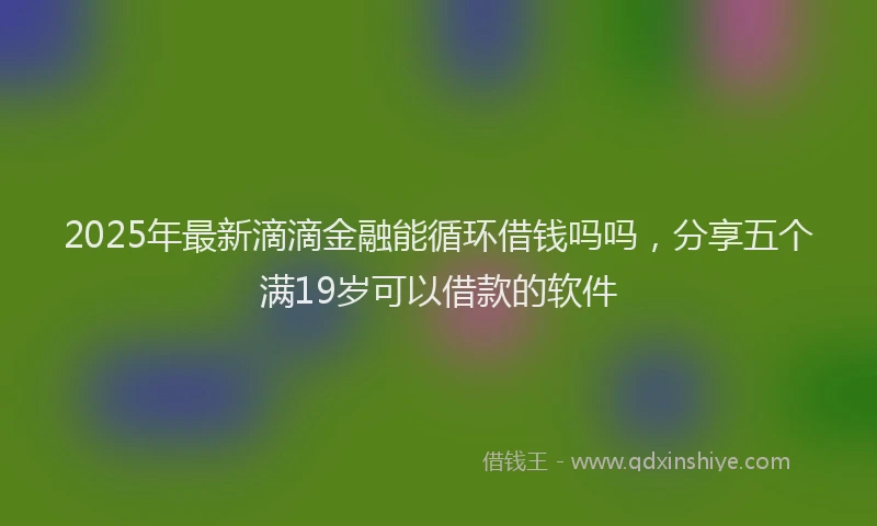 2025年最新滴滴金融能循环借钱吗吗，分享五个满19岁可以借款的软件