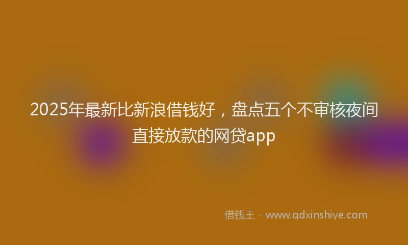 2025年最新比新浪借钱好，盘点五个不审核夜间直接放款的网贷app