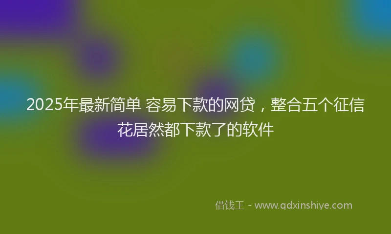2025年最新简单 容易下款的网贷，整合五个征信花居然都下款了的软件