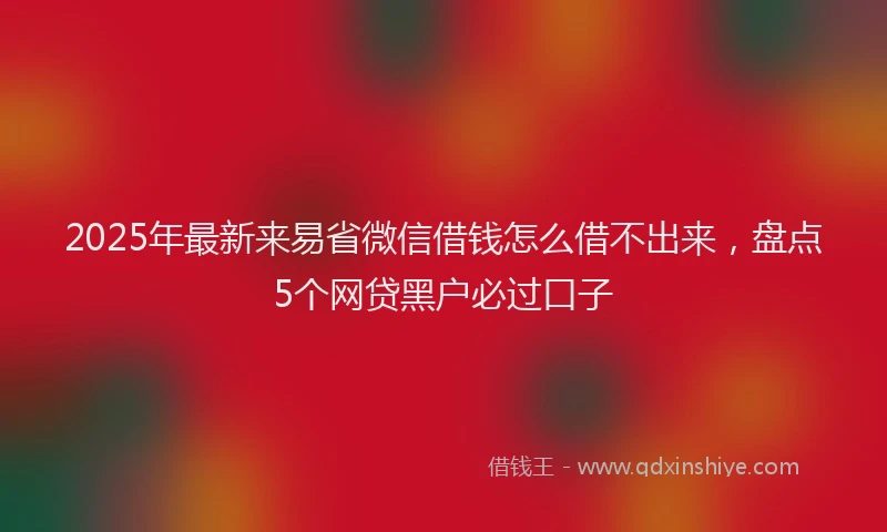 2025年最新来易省微信借钱怎么借不出来，盘点5个网贷黑户必过口子
