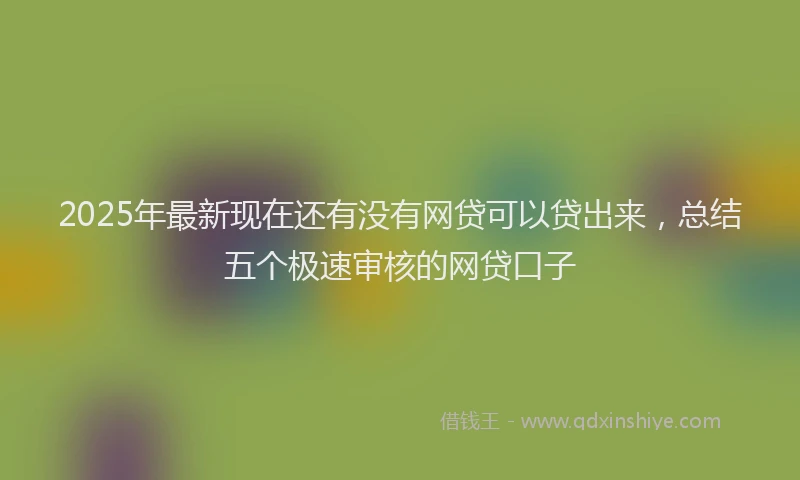 2025年最新现在还有没有网贷可以贷出来，总结五个极速审核的网贷口子