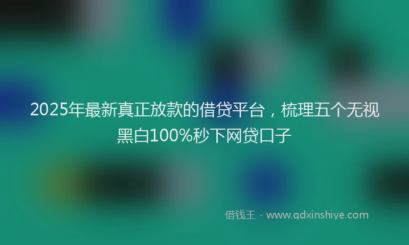 2025年最新真正放款的借贷平台，梳理五个无视黑白100%秒下网贷口子