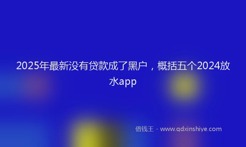 2025年最新没有贷款成了黑户，概括五个2024放水app
