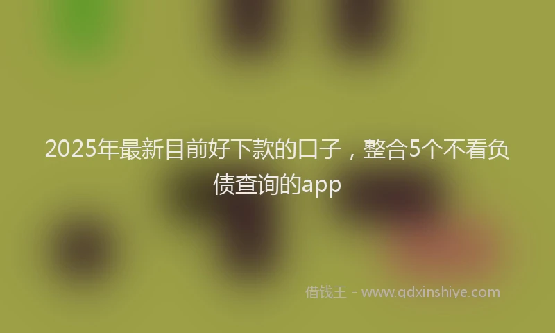 2025年最新目前好下款的口子，整合5个不看负债查询的app
