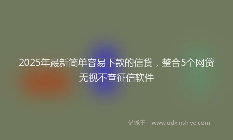 2025年最新简单容易下款的信贷，整合5个网贷无视不查征信软件