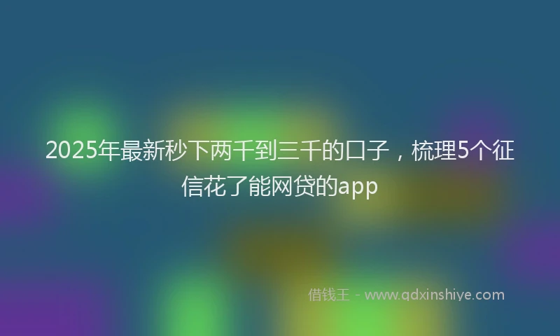 2025年最新秒下两千到三千的口子，梳理5个征信花了能网贷的app