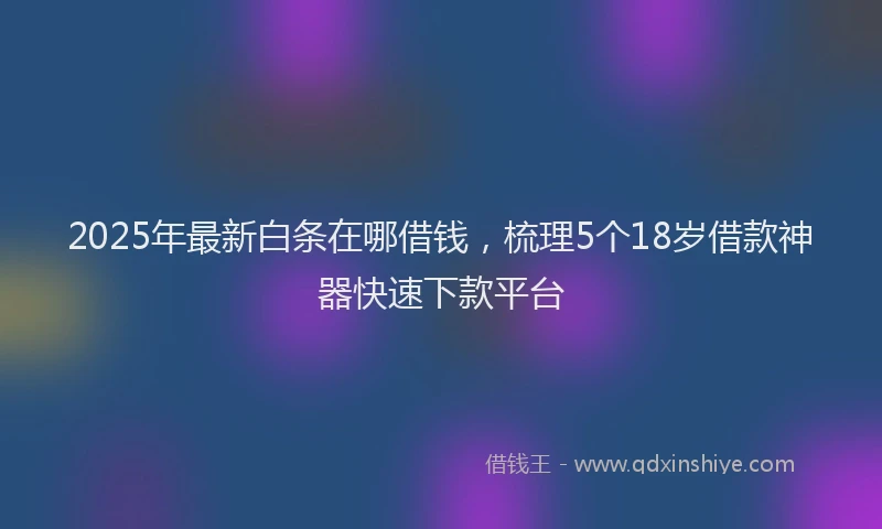 2025年最新白条在哪借钱，梳理5个18岁借款神器快速下款平台
