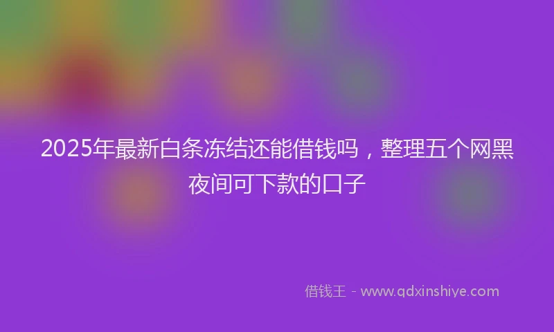 2025年最新白条冻结还能借钱吗，整理五个网黑夜间可下款的口子