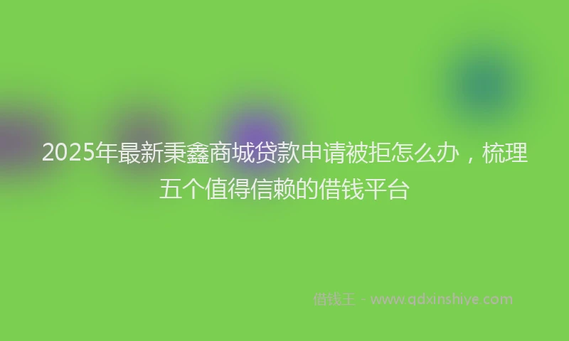 2025年最新秉鑫商城贷款申请被拒怎么办，梳理五个值得信赖的借钱平台