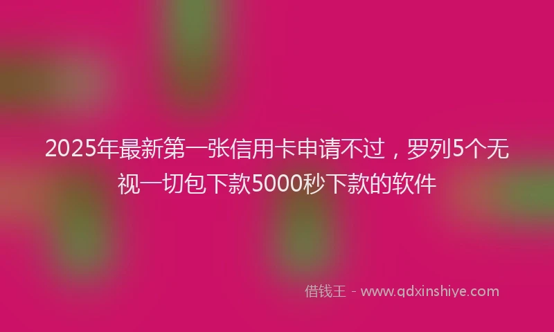 2025年最新第一张信用卡申请不过，罗列5个无视一切包下款5000秒下款的软件