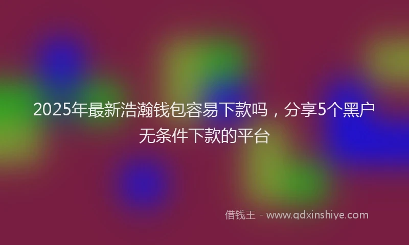 2025年最新浩瀚钱包容易下款吗，分享5个黑户无条件下款的平台