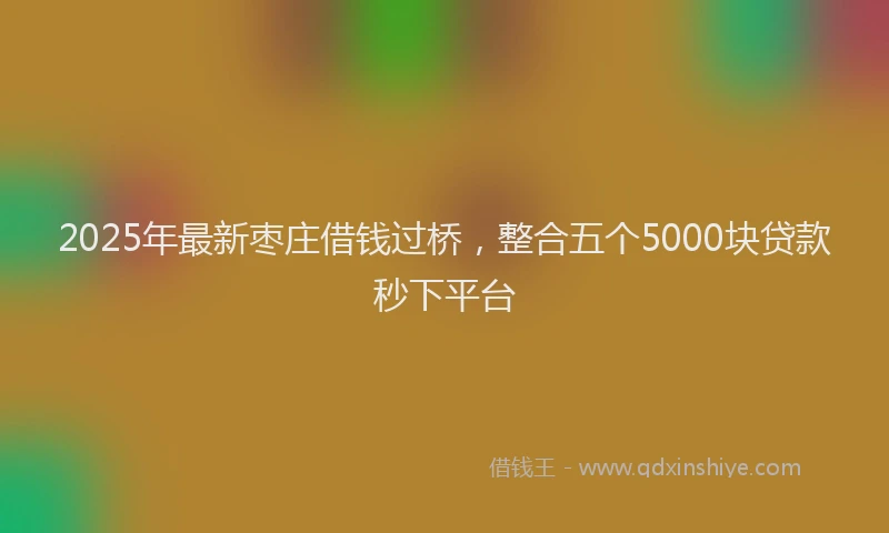 2025年最新枣庄借钱过桥，整合五个5000块贷款秒下平台