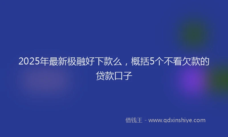 2025年最新极融好下款么，概括5个不看欠款的贷款口子