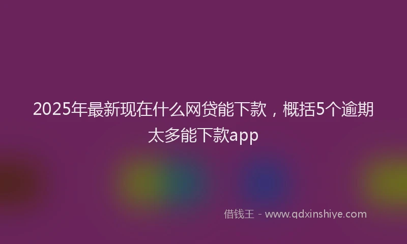 2025年最新现在什么网贷能下款，概括5个逾期太多能下款app