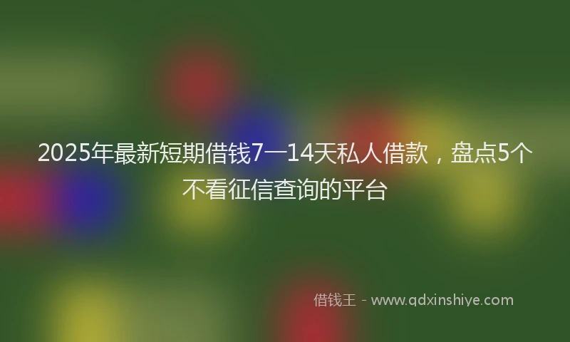 2025年最新短期借钱7一14天私人借款，盘点5个不看征信查询的平台