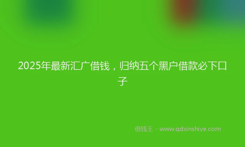 2025年最新汇广借钱，归纳五个黑户借款必下口子