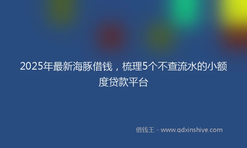 2025年最新海豚借钱，梳理5个不查流水的小额度贷款平台