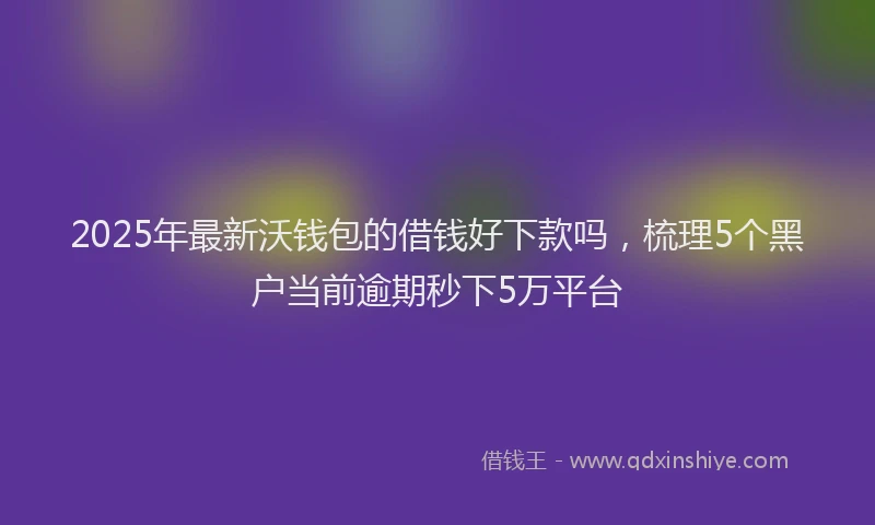 2025年最新沃钱包的借钱好下款吗，梳理5个黑户当前逾期秒下5万平台