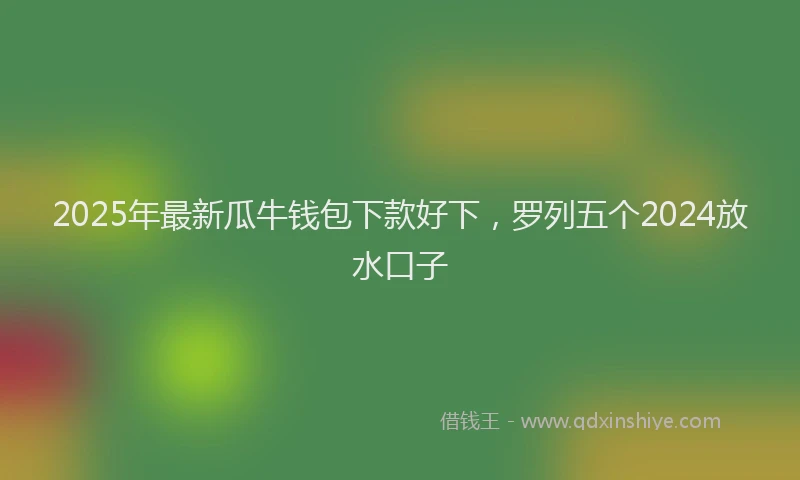 2025年最新瓜牛钱包下款好下，罗列五个2024放水口子