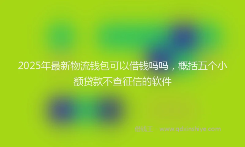 2025年最新物流钱包可以借钱吗吗，概括五个小额贷款不查征信的软件
