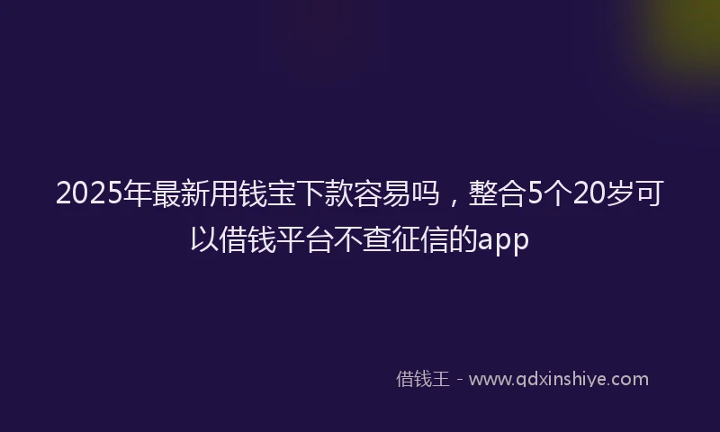 2025年最新用钱宝下款容易吗，整合5个20岁可以借钱平台不查征信的app