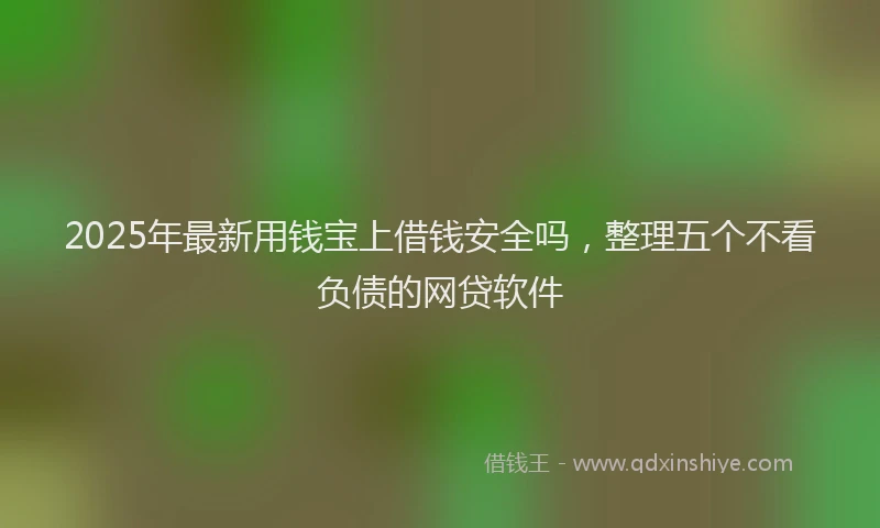 2025年最新用钱宝上借钱安全吗，整理五个不看负债的网贷软件