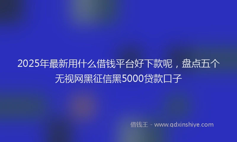2025年最新用什么借钱平台好下款呢，盘点五个无视网黑征信黑5000贷款口子