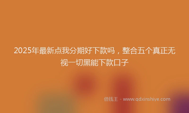 2025年最新点我分期好下款吗，整合五个真正无视一切黑能下款口子