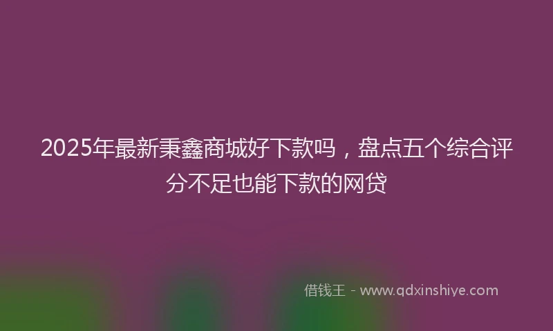 2025年最新秉鑫商城好下款吗，盘点五个综合评分不足也能下款的网贷