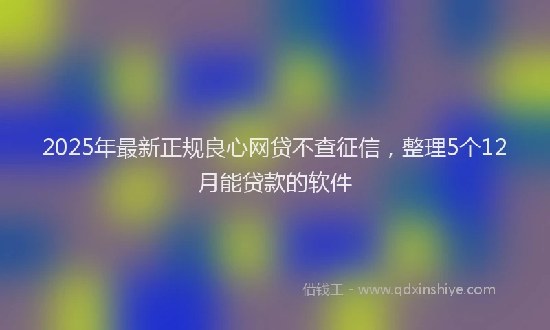 2025年最新正规良心网贷不查征信，整理5个12月能贷款的软件