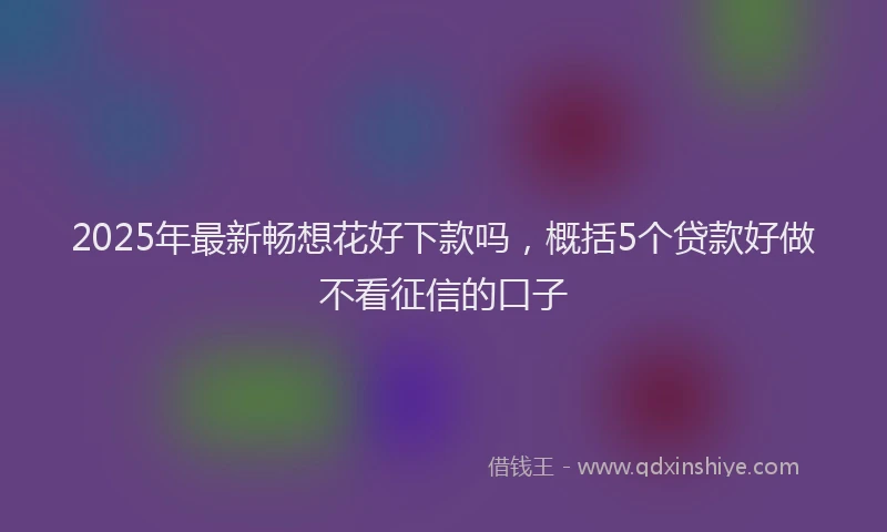 2025年最新畅想花好下款吗，概括5个贷款好做不看征信的口子